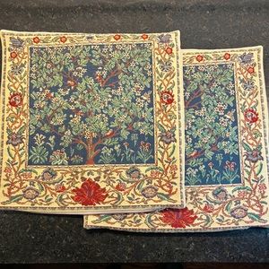 William Morris Tree of Life Belgian Woven Pillow Cushion Cover 16 x 16”